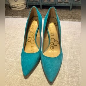 Sam Edelman Womens Hazel Pump in Teal Suede size 7
